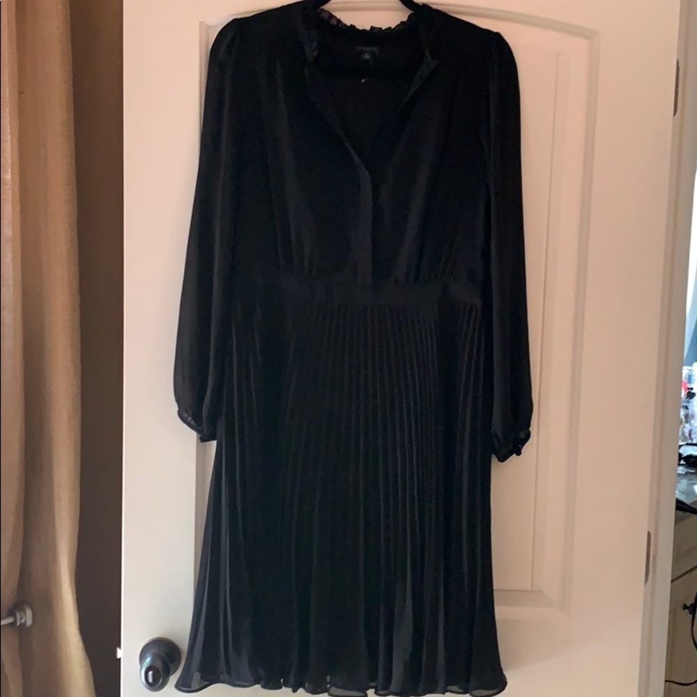 Black Ann Taylor Pleated Dress